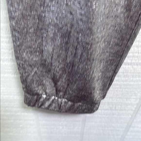 Anthropologie- Silver Metallic Jogger Pants - Picture 4 of 6